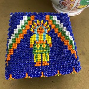 Handmade Beaded Genuine Leather Wallet